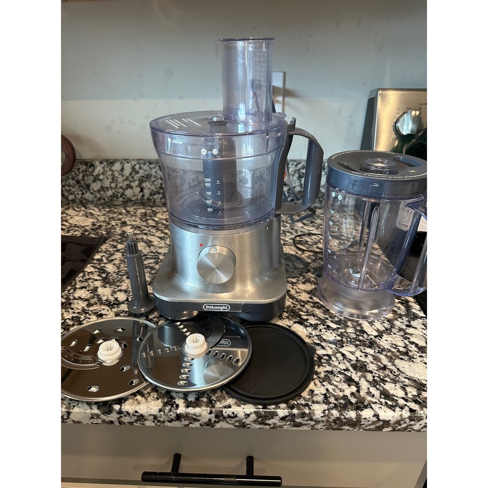 DeLonghi DFP250 Food Processor & Blender Combo Brushed Metal 400W 1L/1.2L